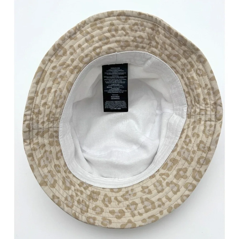 Hurley Unisex Tan Leopard Print‎ Outdoor Embroidered Logo Scripted Bucket Hat